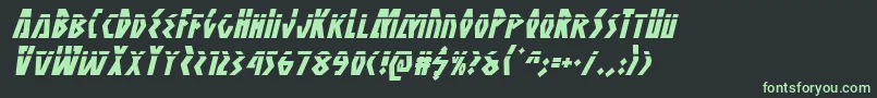 フォントAntikytheralaserital – 黒い背景に緑の文字