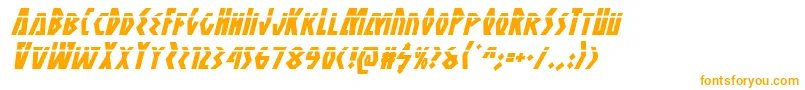 フォントAntikytheralaserital – 白い背景にオレンジのフォント