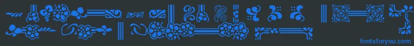 AuriolFlowers Font – Blue Fonts on Black Background