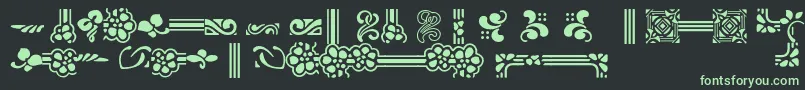 AuriolFlowers Font – Green Fonts on Black Background