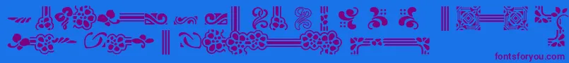 AuriolFlowers Font – Purple Fonts on Blue Background