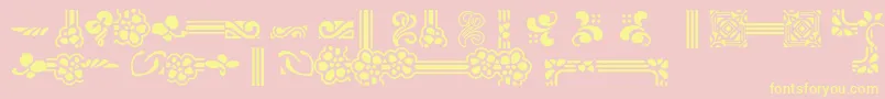 AuriolFlowers Font – Yellow Fonts on Pink Background