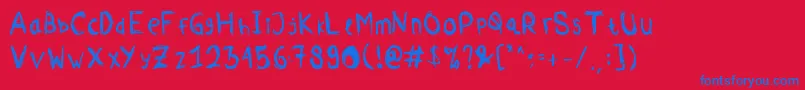 Comodorepaper Font – Blue Fonts on Red Background