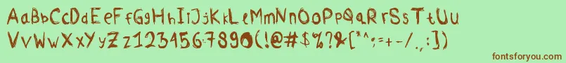 Comodorepaper-fontti – ruskeat fontit vihreällä taustalla