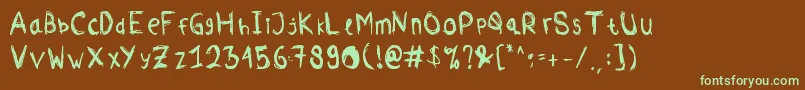Comodorepaper Font – Green Fonts on Brown Background