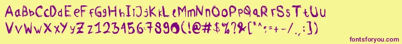 Comodorepaper Font – Purple Fonts on Yellow Background