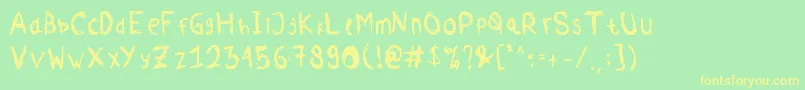 Comodorepaper Font – Yellow Fonts on Green Background