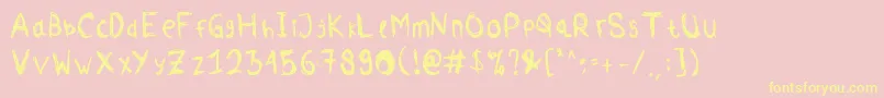 Comodorepaper-Schriftart – Gelbe Schriften auf rosa Hintergrund