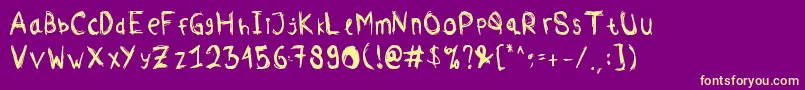 Comodorepaper Font – Yellow Fonts on Purple Background