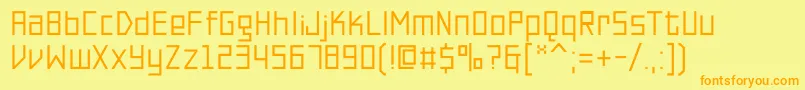 PfonlinetwoproSingle Font – Orange Fonts on Yellow Background