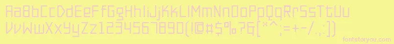 PfonlinetwoproSingle Font – Pink Fonts on Yellow Background