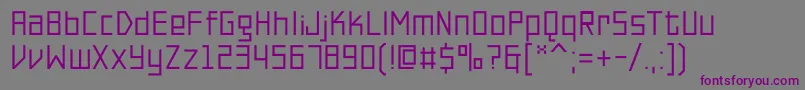 Czcionka PfonlinetwoproSingle – fioletowe czcionki na szarym tle
