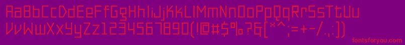 PfonlinetwoproSingle Font – Red Fonts on Purple Background