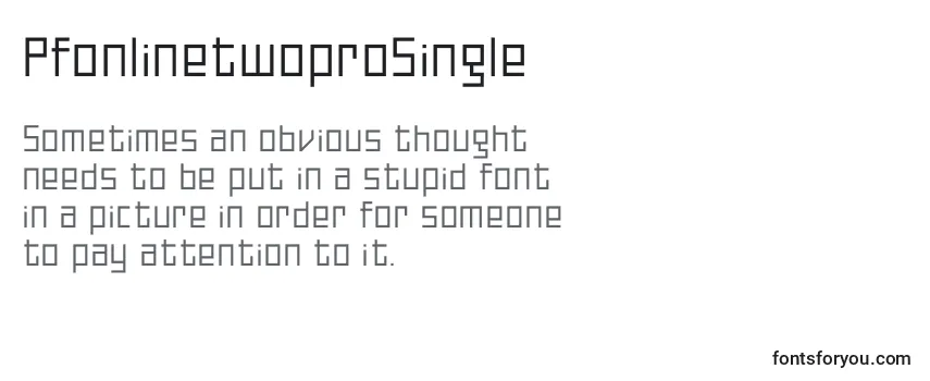 Review of the PfonlinetwoproSingle Font