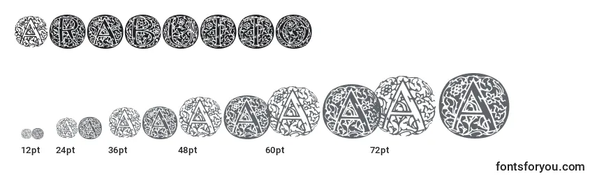 Größen der Schriftart Arabutto