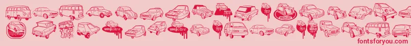 UglyCars Font – Red Fonts on Pink Background