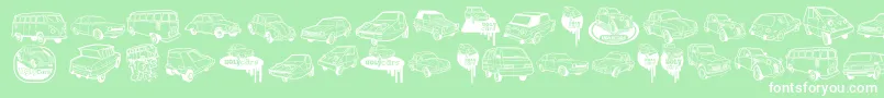 Fonte UglyCars – fontes brancas em um fundo verde