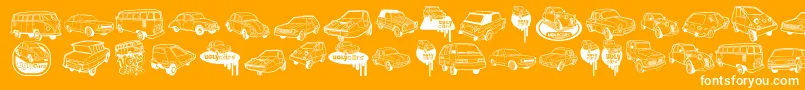 UglyCars Font – White Fonts on Orange Background