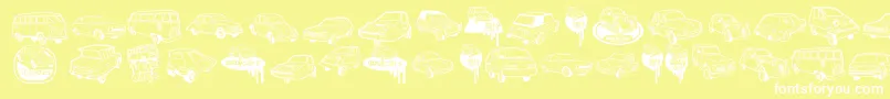 UglyCars Font – White Fonts on Yellow Background