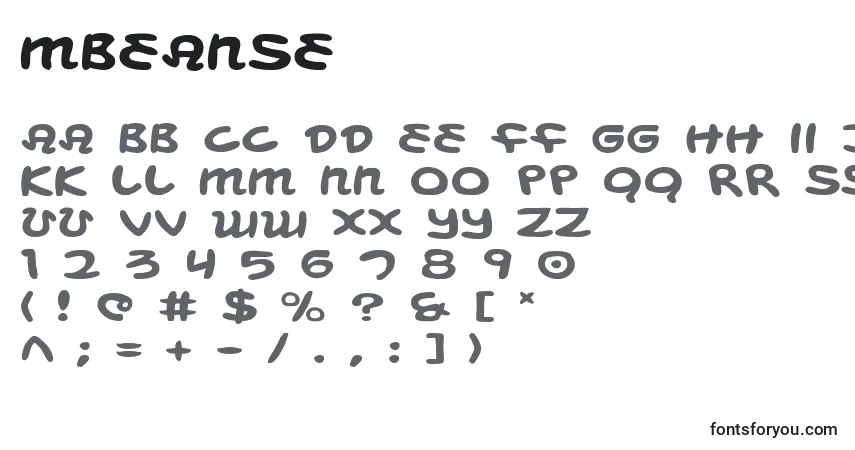 Schriftart Mbeanse – Alphabet, Zahlen, spezielle Symbole