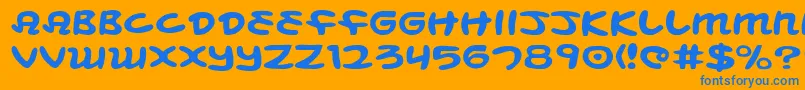 Mbeanse Font – Blue Fonts on Orange Background