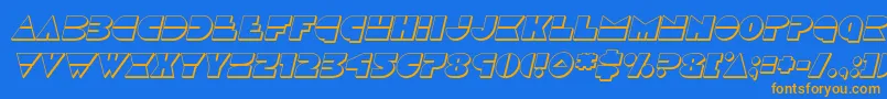 Discoduck3Dital Font – Orange Fonts on Blue Background