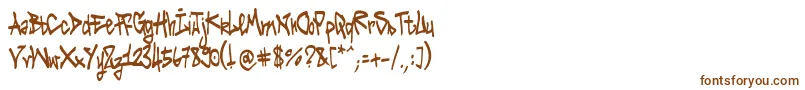 TiyShareware Font – Brown Fonts on White Background