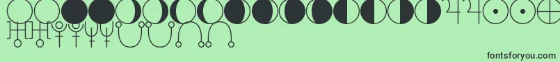 AstologyAstrologicalTfb Font – Black Fonts on Green Background