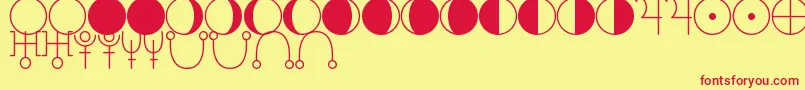 AstologyAstrologicalTfb Font – Red Fonts on Yellow Background