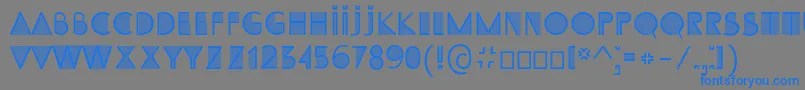 フォントSsAdec2.0Initials – 灰色の背景に青い文字