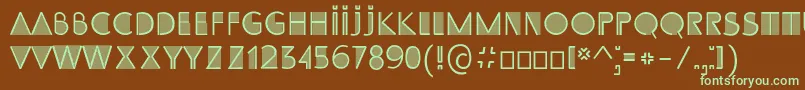 フォントSsAdec2.0Initials – 緑色の文字が茶色の背景にあります。