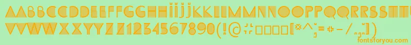 フォントSsAdec2.0Initials – オレンジの文字が緑の背景にあります。