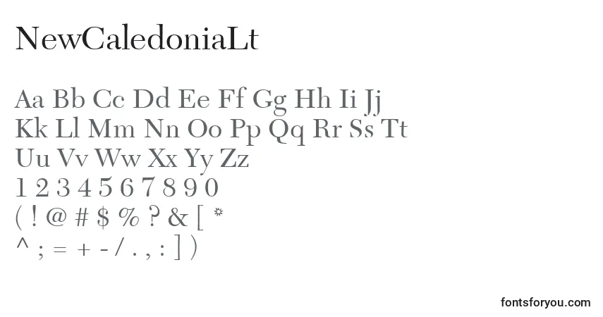 A fonte NewCaledoniaLt – alfabeto, números, caracteres especiais