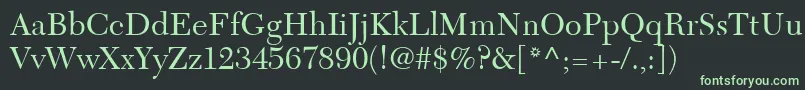 Шрифт NewCaledoniaLt – зелёные шрифты на чёрном фоне