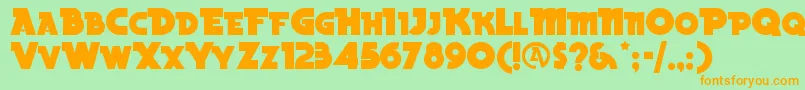 Beckbln Font – Orange Fonts on Green Background