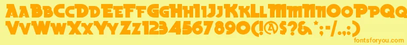 Beckbln Font – Orange Fonts on Yellow Background