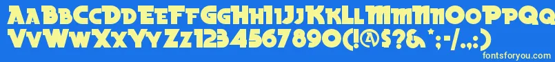 Beckbln Font – Yellow Fonts on Blue Background