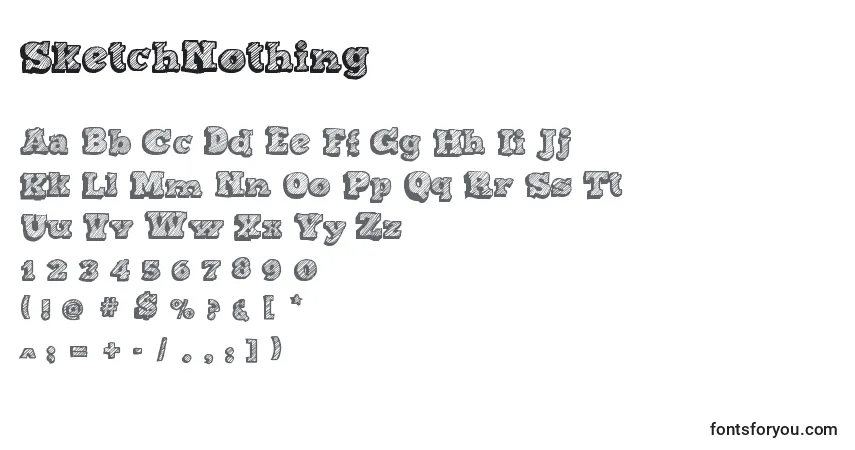Czcionka SketchNothing (81265) – alfabet, cyfry, specjalne znaki