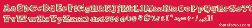 SketchNothing-Schriftart – Grüne Schriften auf rotem Hintergrund