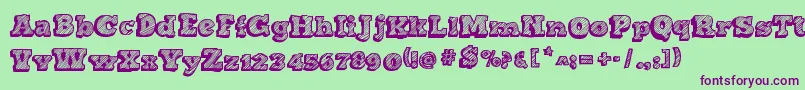 SketchNothing-Schriftart – Violette Schriften auf grünem Hintergrund