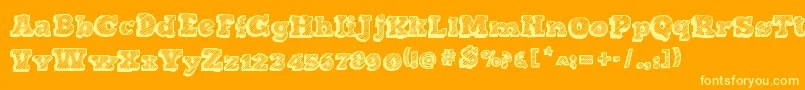 SketchNothing-Schriftart – Gelbe Schriften auf orangefarbenem Hintergrund