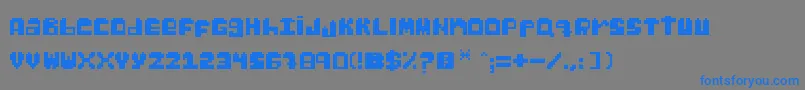 フォントGabsPixel – 灰色の背景に青い文字