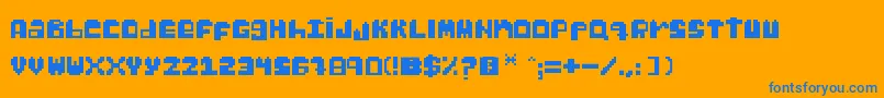 GabsPixel Font – Blue Fonts on Orange Background
