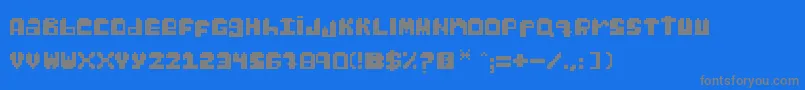フォントGabsPixel – 青い背景に灰色の文字