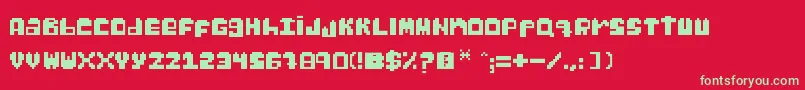 フォントGabsPixel – 赤い背景に緑の文字