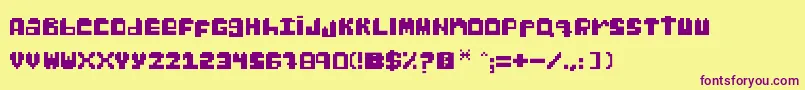 GabsPixel Font – Purple Fonts on Yellow Background
