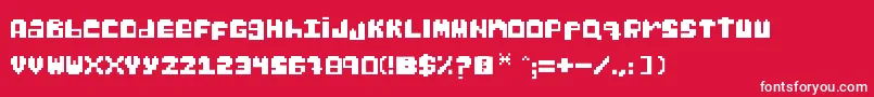 フォントGabsPixel – 赤い背景に白い文字