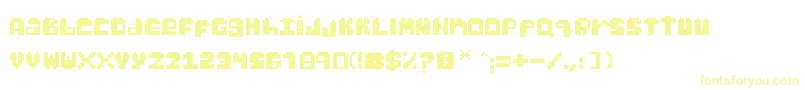 GabsPixel-Schriftart – Gelbe Schriften auf weißem Hintergrund
