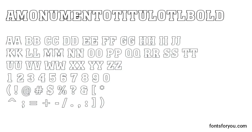 Czcionka AMonumentotitulotlBold – alfabet, cyfry, specjalne znaki