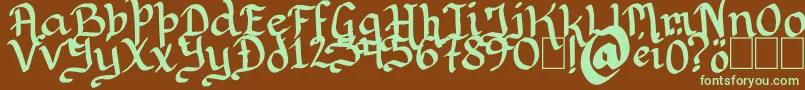 Rithondinmin Font – Green Fonts on Brown Background